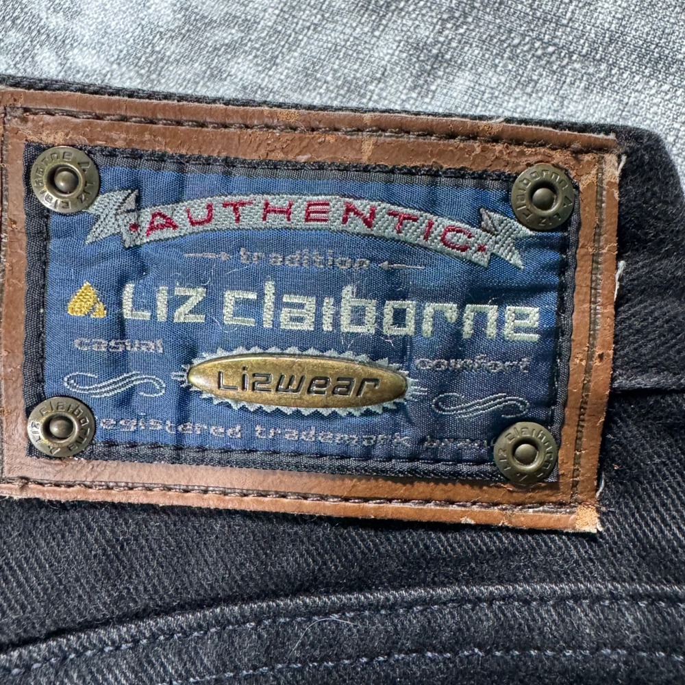 Vintage 80s Liz Claiborne Lizwear Jeans Women's 24 Black High Rise Straight Leg - Picture 13 of 14